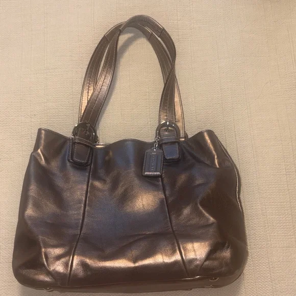 Coach Soho North South Leather Tote Shoulder Bag. Shimmering Bronze in EUC. - Picture 5 of 12